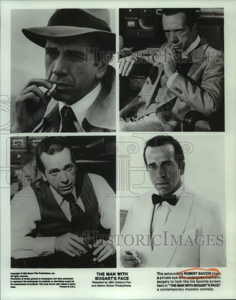 1982 Press Photo Robert Sacchi starring in &quot;The Man With Bogart&#39;s Face&quot;-Historic Images