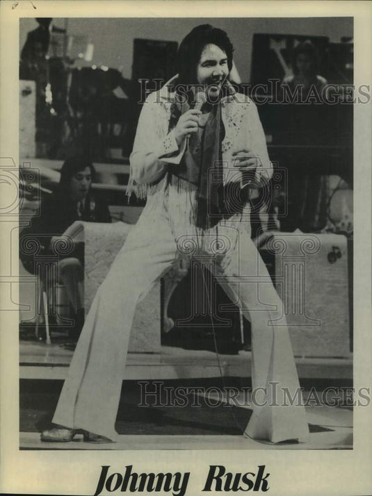 1977 Press Photo Johnny Rusk/A Tribute to Elvis returns to Metairie's Front Page-Historic Images