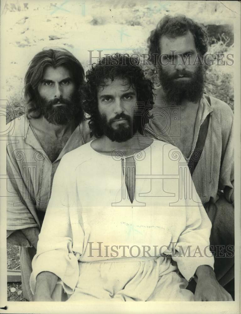 1980 Press Photo Oliver Cotton, Chris Sarandon, Jay Sanders -The Day Christ Died-Historic Images