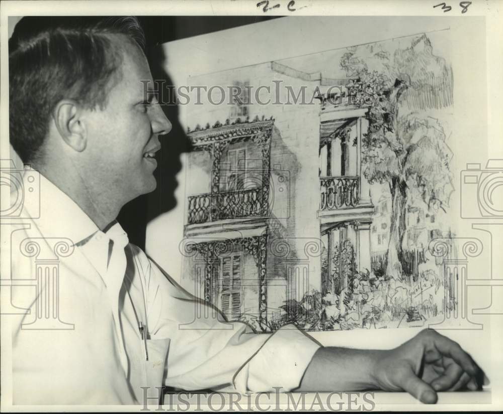 1968 Press Photo George Wolfe&#39;s Garden District scene on Museum News cover.-Historic Images