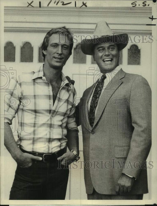 1979 Press Photo Ted Shackelford and Larry Hagman star in "Knots Landing"-Historic Images