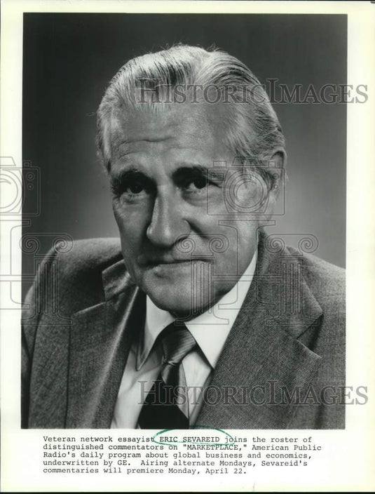 1991 Eric Sevareid, Commentator on "Marketplace" - Historic Images