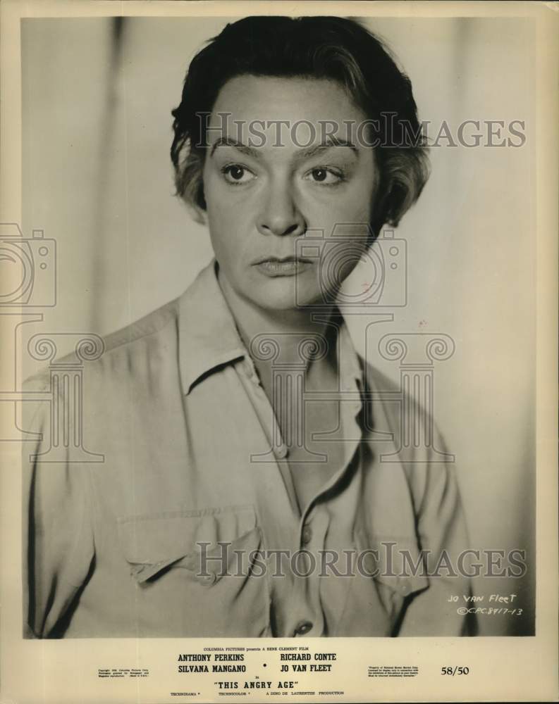 1959 Press Photo Actress Jo Van Fleet in "This Angry Age" - Historic Images