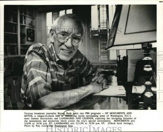 1990 Veteran Journalist Bryan Rash, Host of PBS Programs - Historic Images