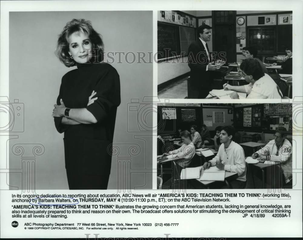1989 Barbara Walters in &quot;America’s Kids: Teaching Them to Think&quot; - Historic Images