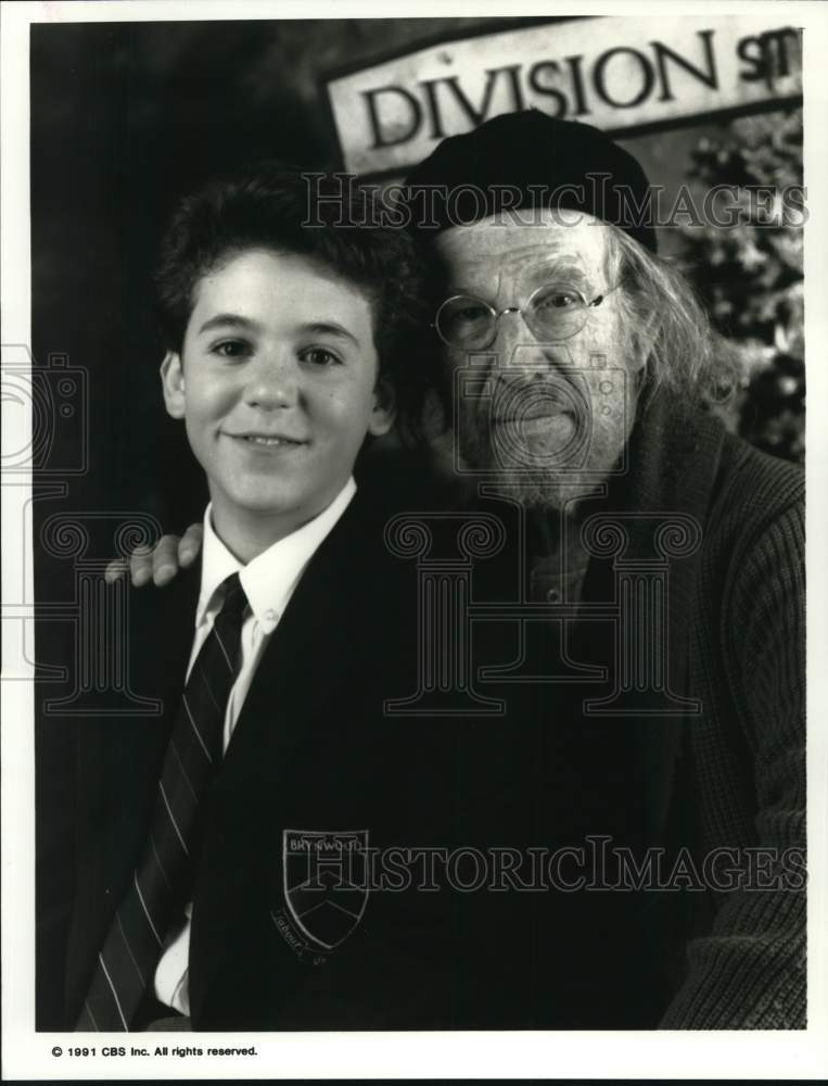 1991 Hume Cronyn, Fred Savage in &quot;Christmas on Division&quot; - Historic Images