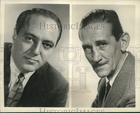 1955 Larry LeSueur, Westbrook Van Voorhis, Narrators of "Conquest" - Historic Images