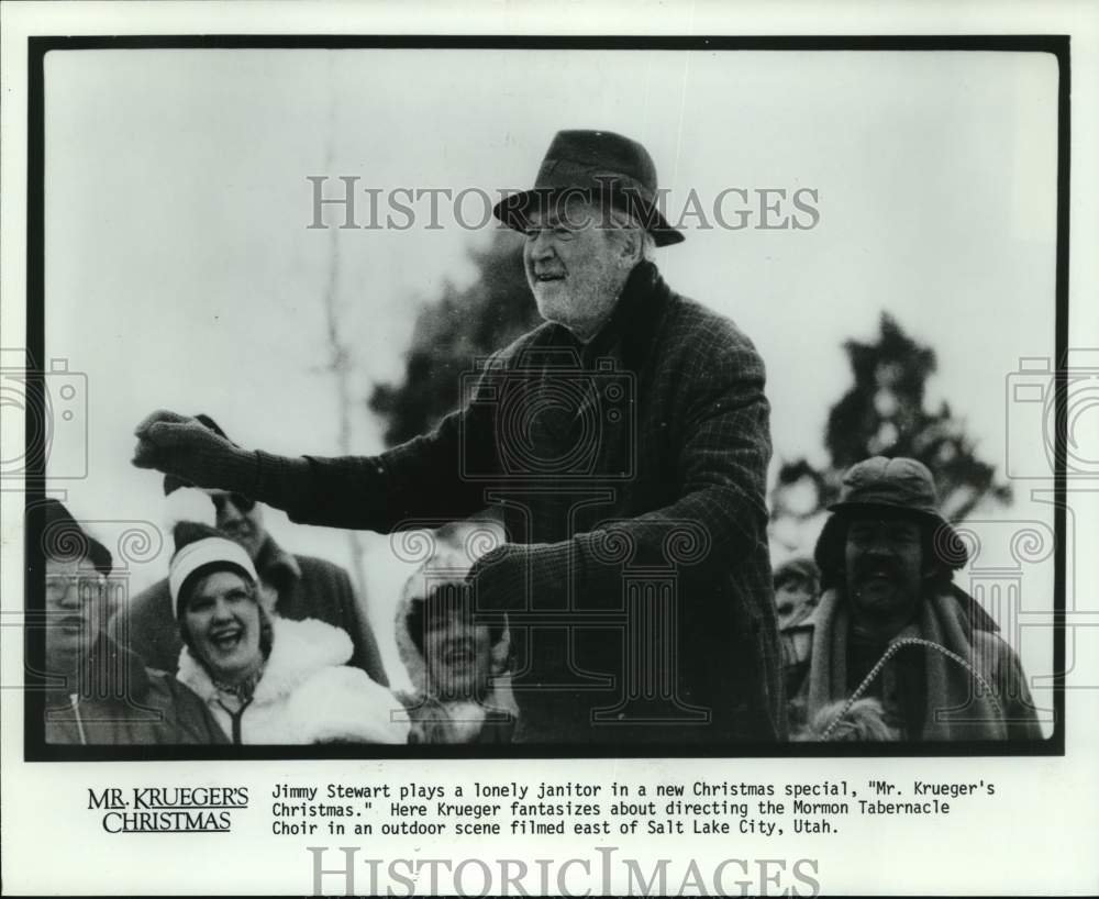 1980 Jimmy Stewart, lead actor in  &quot;Mr. Krueger&#39;s Christmas&quot; - Historic Images