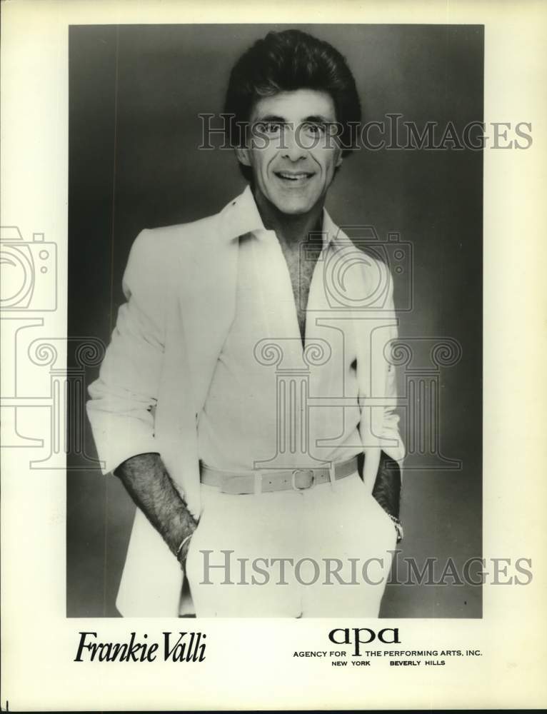 1983 Frankie Valli, American singer and Four Seasons band front man - Historic Images