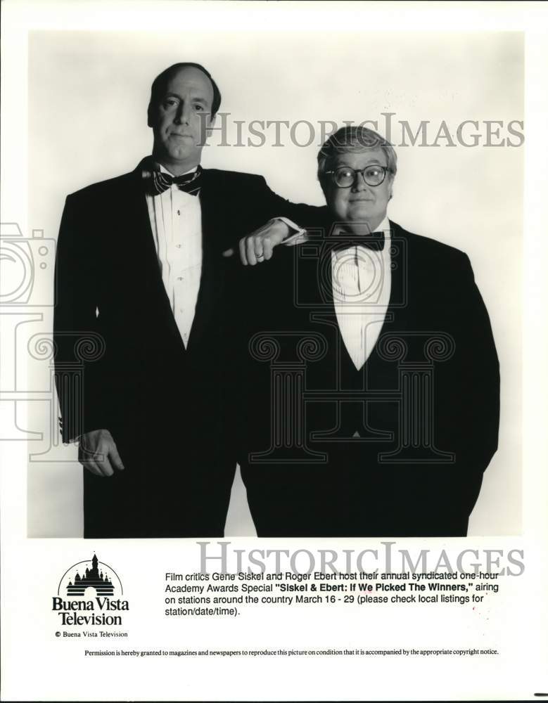 1992 Press Photo Gene Siskel and Roger Ebert host a Academy Awards Special - Historic Images