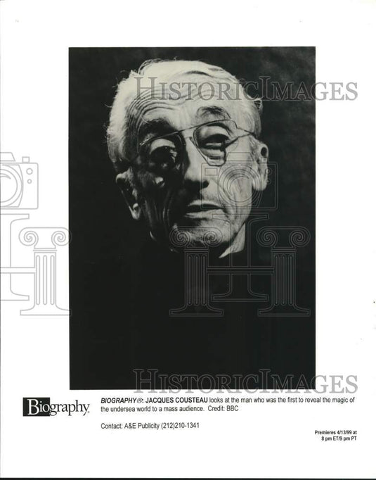 1999 Press Photo Jacques Cousteau: A Biography Of The Man And The Undersea World- Historic Images