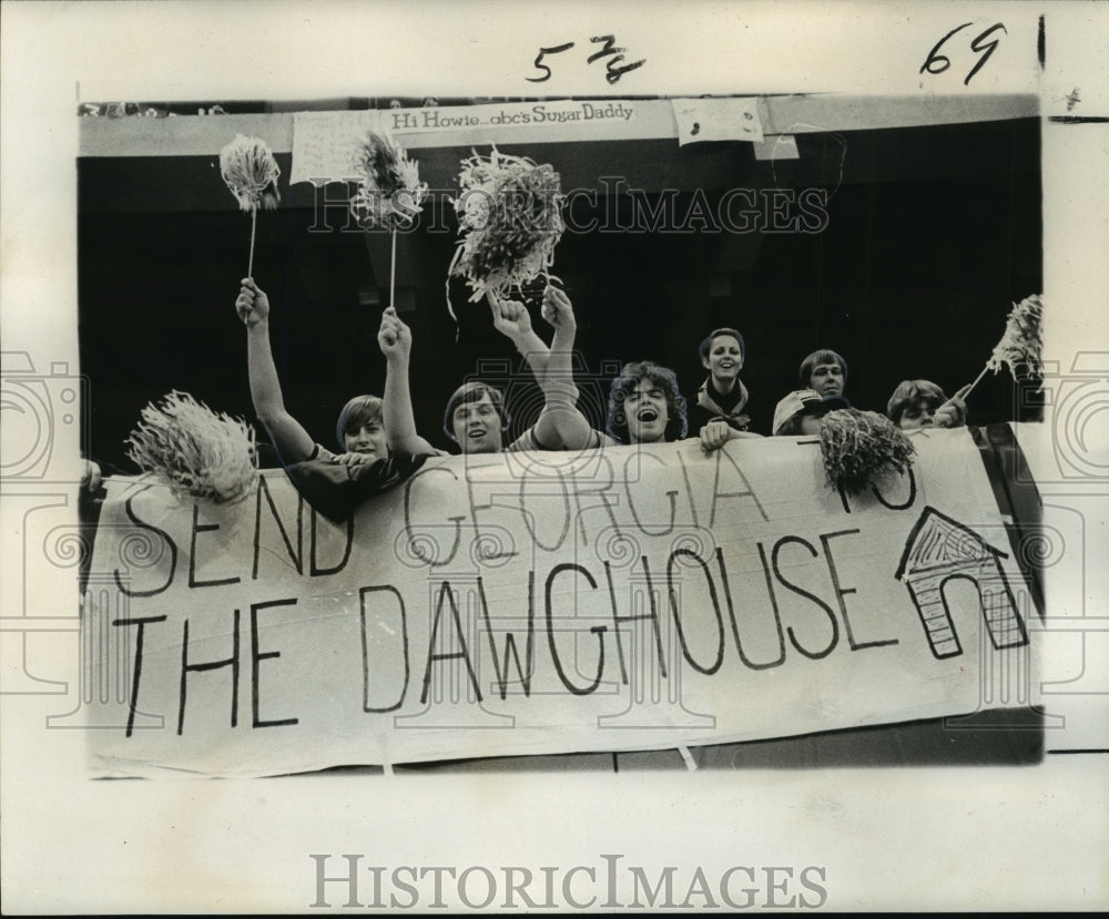 1977 Sugar Bowl - Pitt fans at halftime- Pitt vs UGA - Historic Images