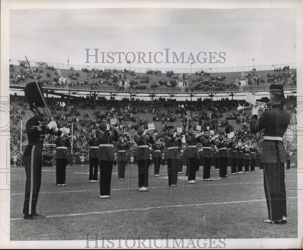 1963 Sugar Bowl-Univ. of Southern Miss Band and Drum Major. - Historic Images