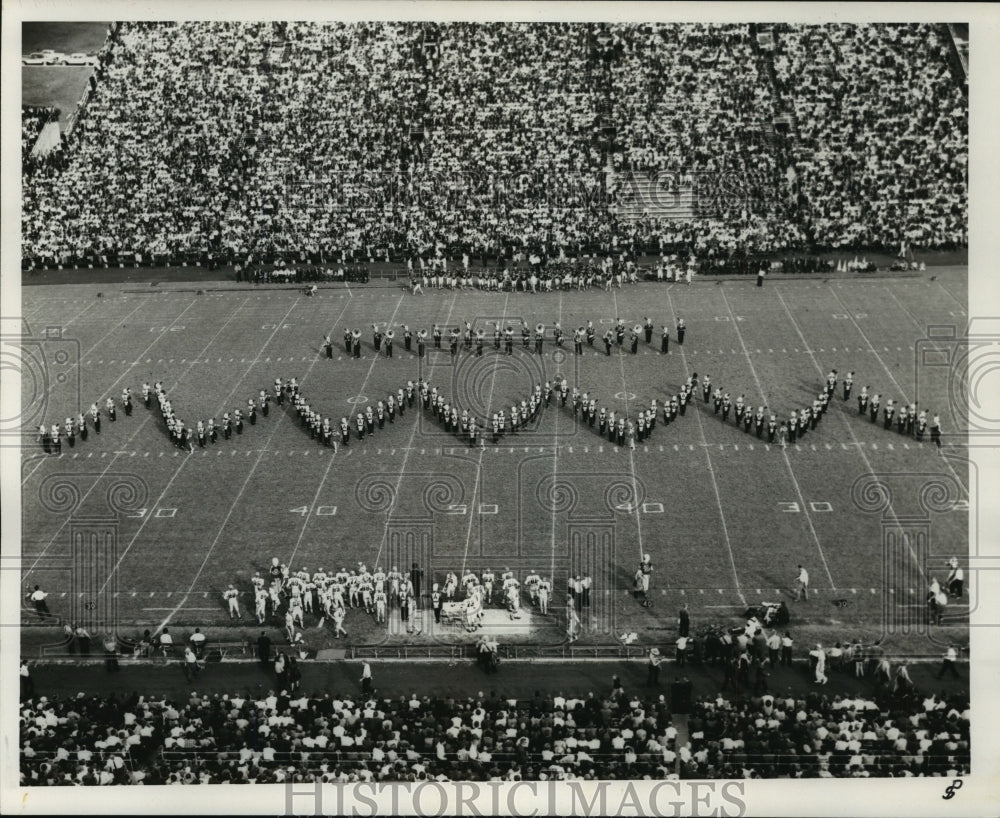 1962 Sugar Bowl- University of Arkansas Band at halftime. - Historic Images