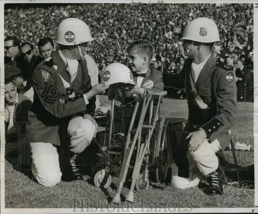 1963 Sugar Bowl-Jimmy Boggess, 5 yr. old March of Dimes Poster Boy. - Historic Images