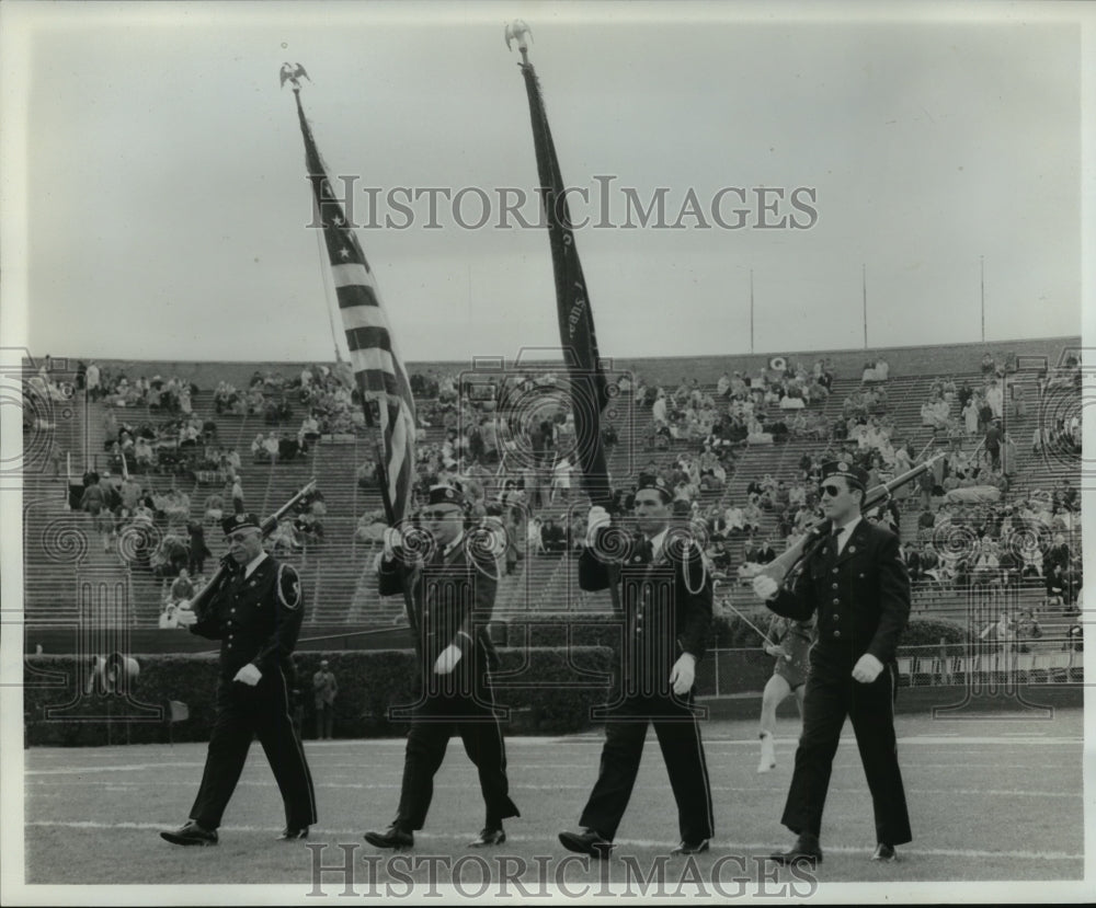 1962 Sugar Bowl- American Legion Color Guard at halftime. - Historic Images