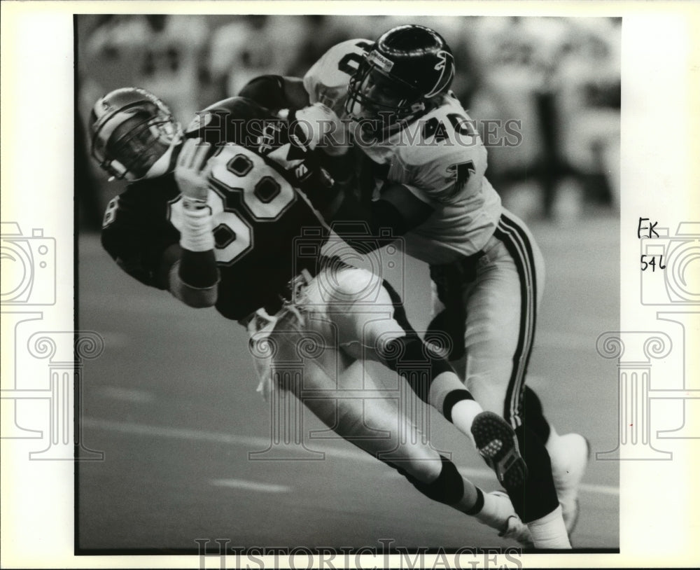 1991 New Orleans Saints- Field action Saints vs Falcons. - Historic Images