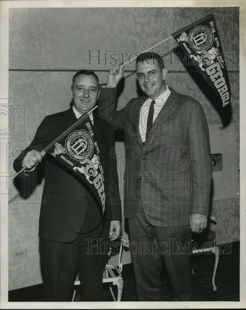 1968 Press Sugar Bowl - University of Georgia Fans Carry Flags - Historic Images