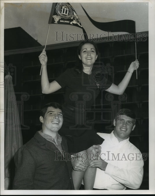 1968 Sugar Bowl - University of Georgia Visitors Waving their Flags - Historic Images