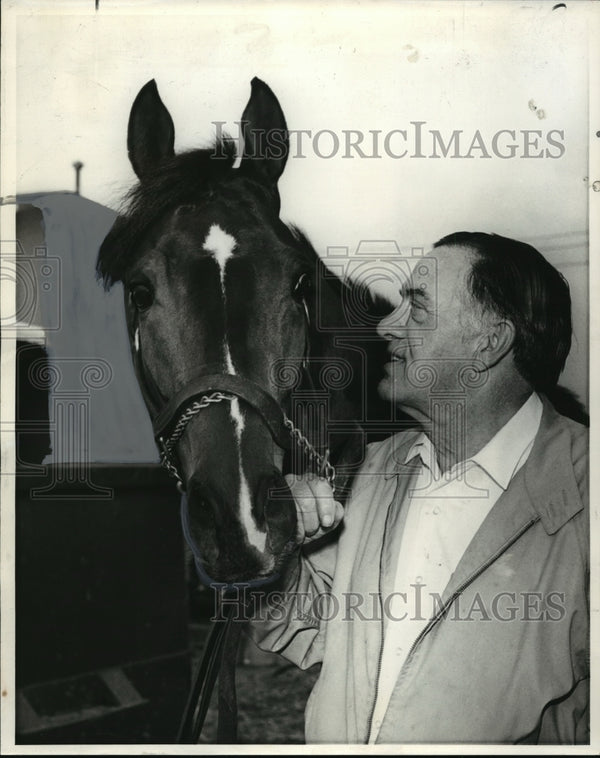 1970 Horse Racing Elva's King with Trainer Homer Pardue. Historic Images