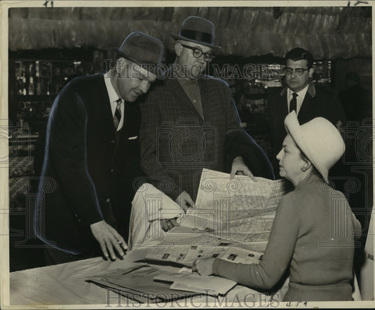 1963 Sugar Bowl - Fans Jim Babb & W.E. Stone Talk to Mrs. W. Bruner - Historic Images