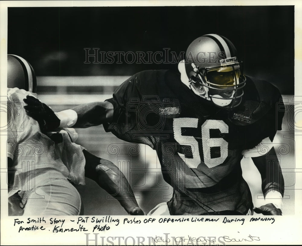 1986 Press Photo Football Player Pat Swilling at Practice - nos01501 - Historic Images