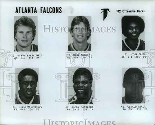 1982 Press Photo Atlanta Falcons - Steve Bartkowski, Other Players - nos01640- Historic Images
