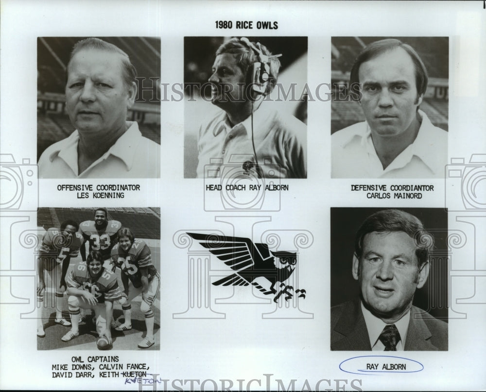 1980 Press Photo Football - 1980 Rice Owls coaches and players - nos01993 - Historic Images