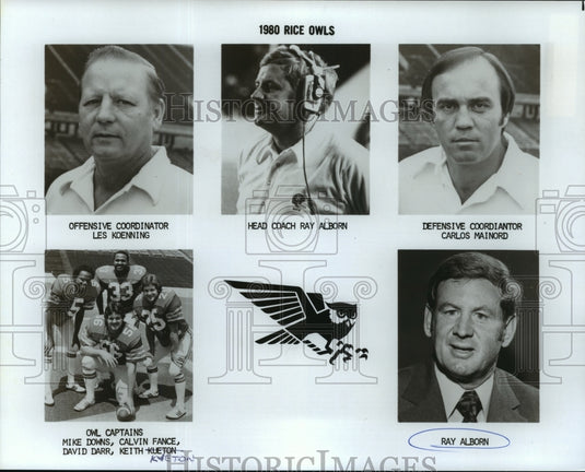 1980 Press Photo Football - 1980 Rice Owls coaches and players - nos01993 - Historic Images