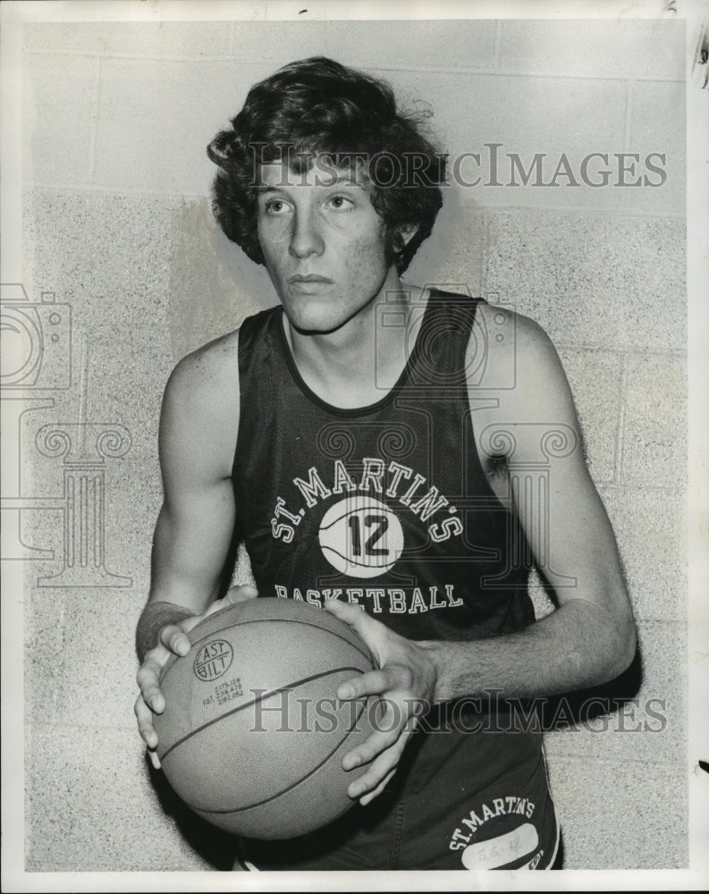 1974 Press Photo Charles, St. Martin&#39;s College Basketball Player - nos02390- Historic Images