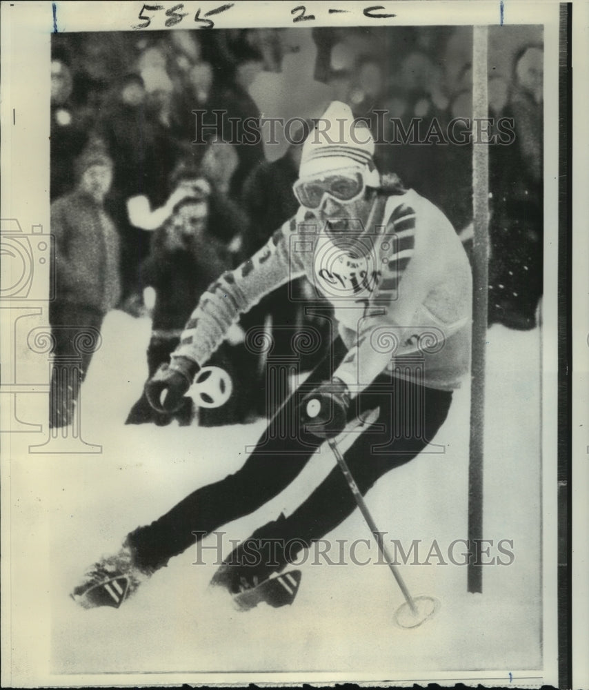 1972 Press Photo Jean-Noel Augert, Skier at Wengen Switzerland Lauberhorn Race - Historic Images