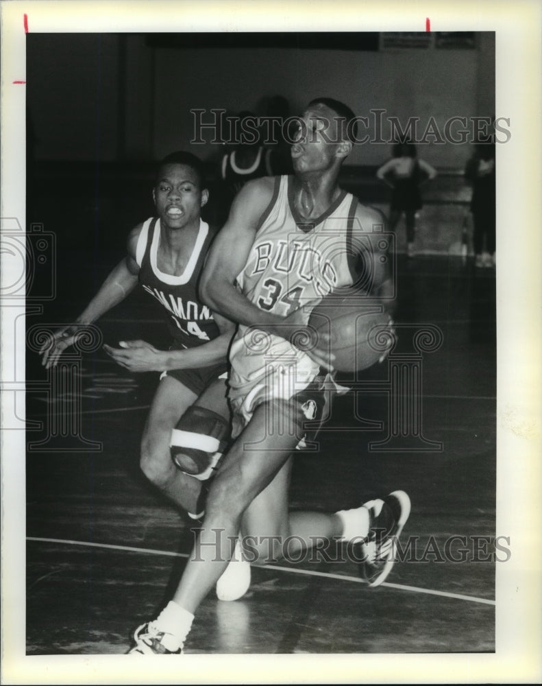 1990 Gary Armstead, Basketball Player at Ehret High School Game - Historic Images