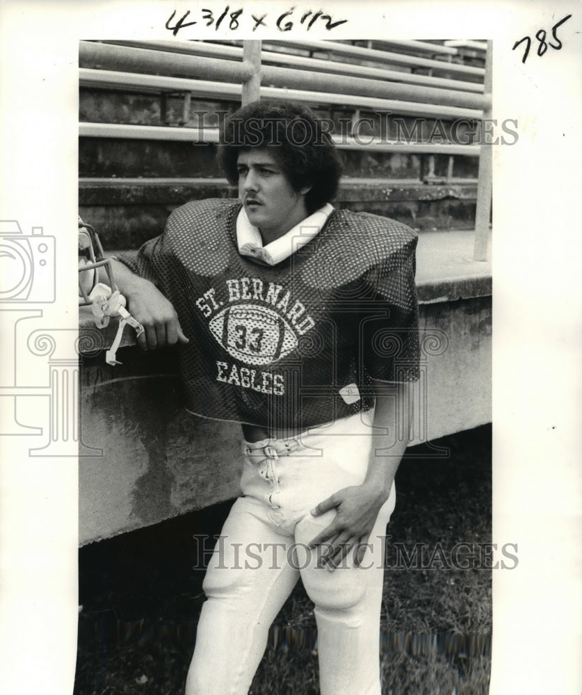 1980 Press Photo Gerald Arieux, Saint Bernard High School Football Line Backer - Historic Images