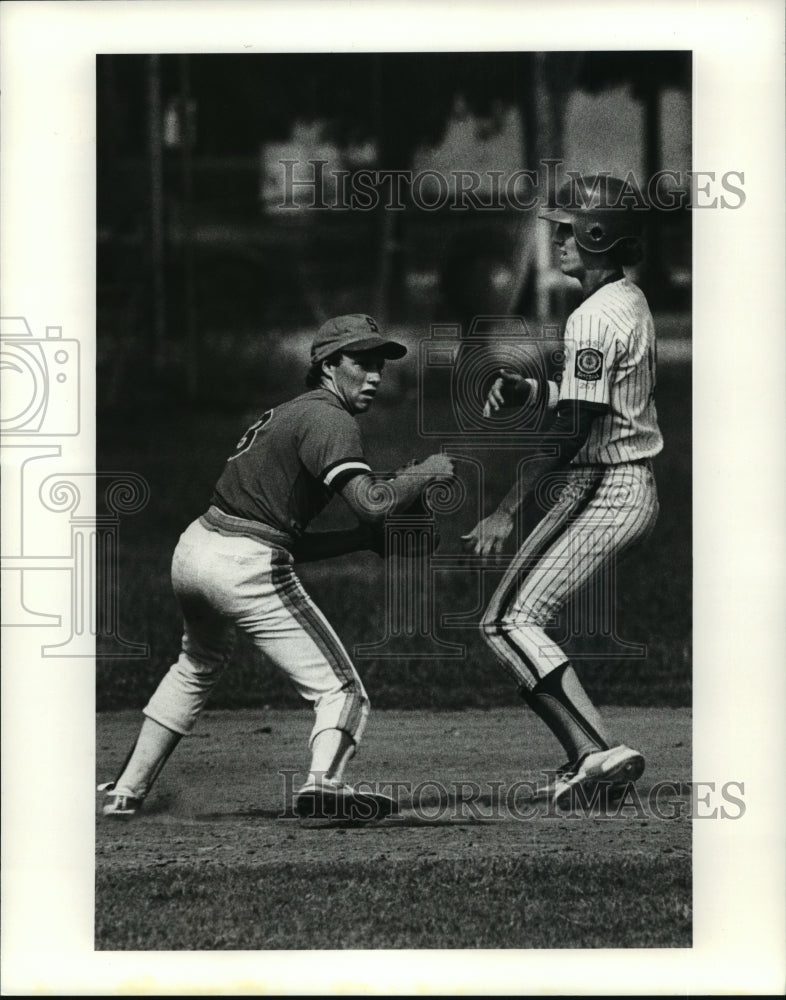 1982 Baseball Players at American Legion Tournament Game - Historic Images