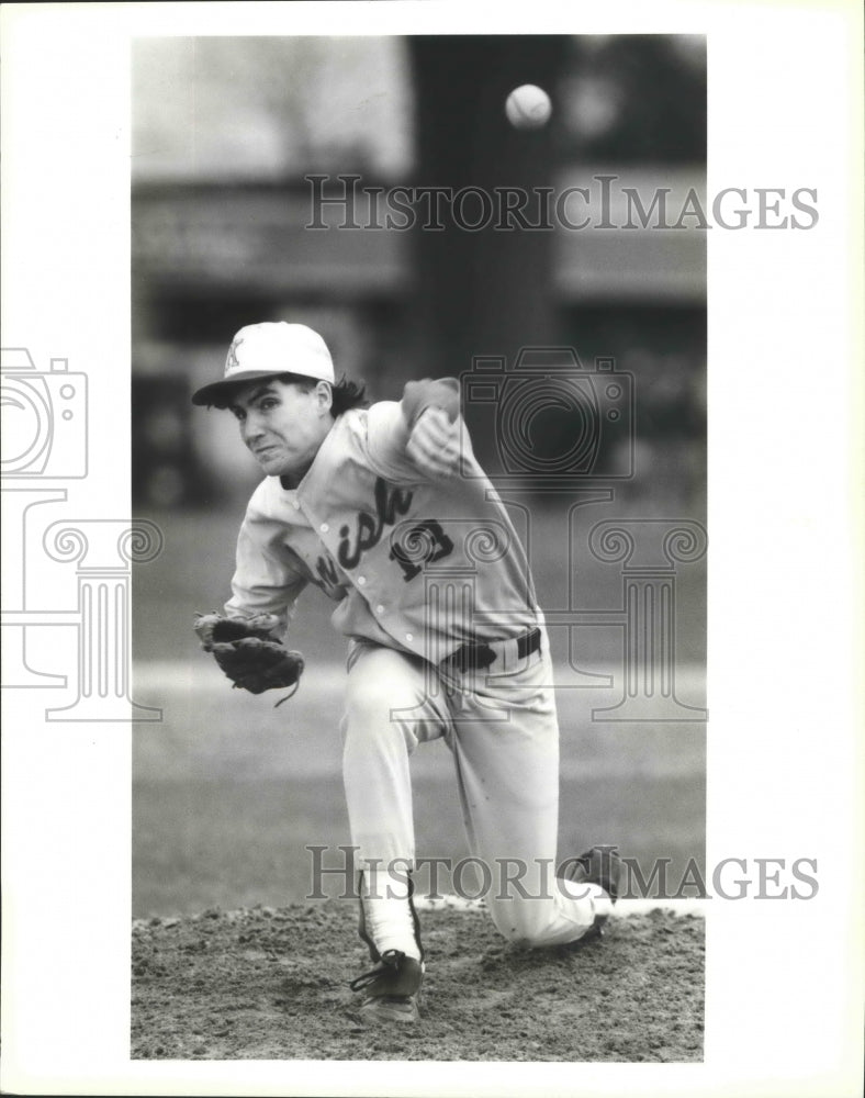 1991 Press Photo Baseball - Pitcher Timmy Beard of Grace King High School - Historic Images