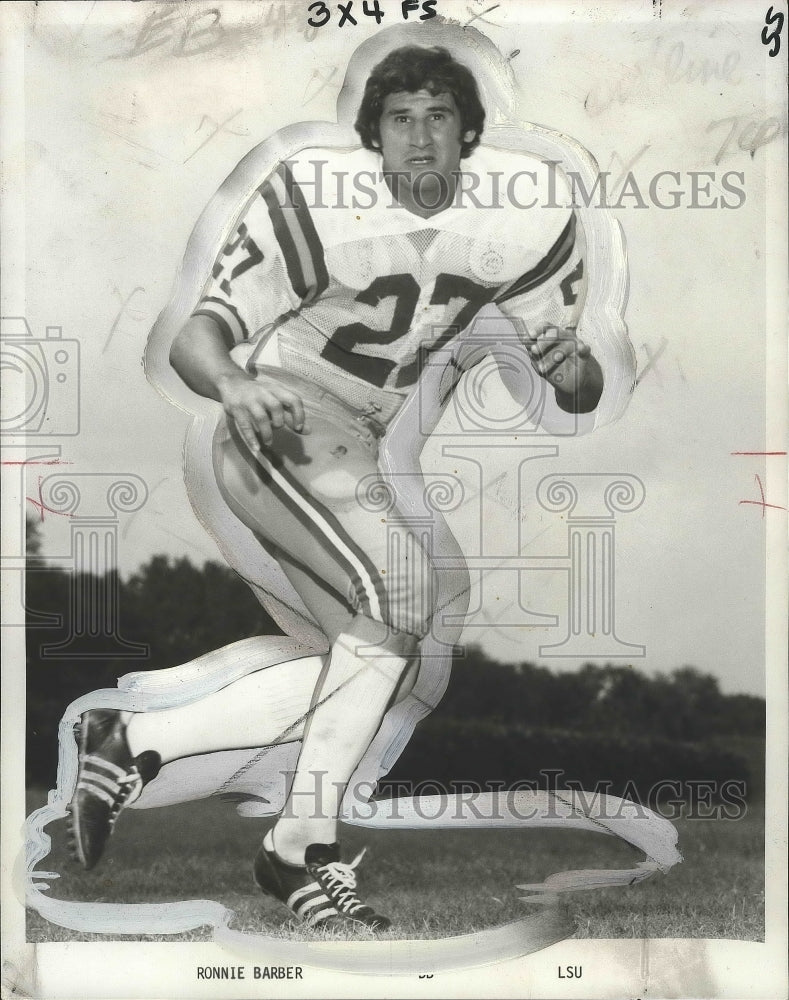 1975 Press Photo Ronnie Barber, Louisiana State University Football Player - Historic Images