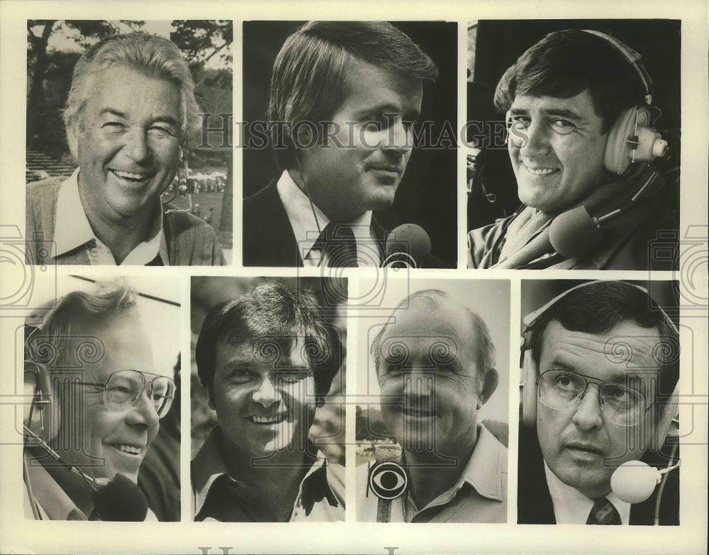 1983 Press Photo Gary Bender with Other Masters Golf Tournament Commentators - Historic Images
