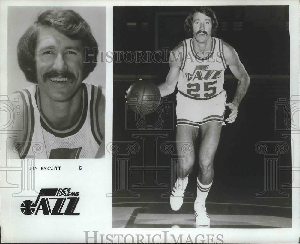 1975 Press Photo New Orleans Jazz Basketball Player Jim Barnett - nos03820- Historic Images