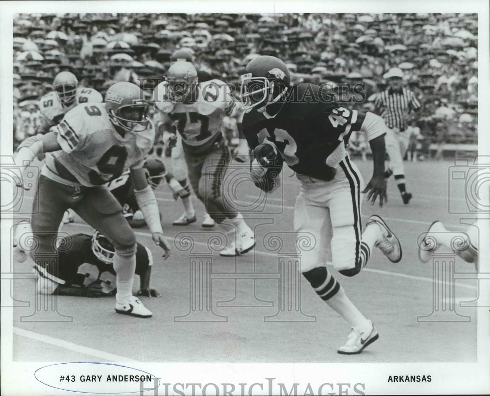 1980 Press Photo Football - Gary Anderson of University of Arkansas - nos03881 - Historic Images