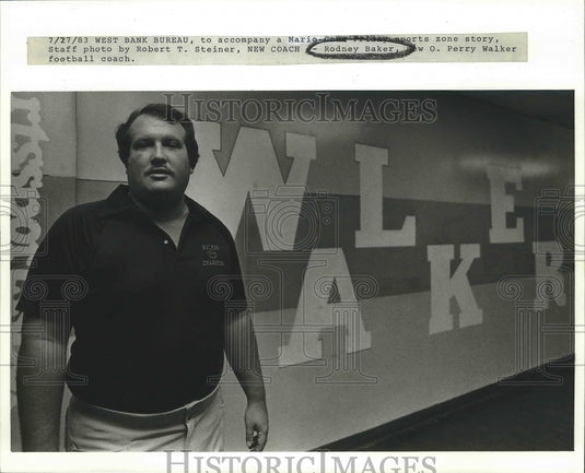 1983 Press Photo Rodney Baker, New Orleans Perry Walker School Football Coach - Historic Images