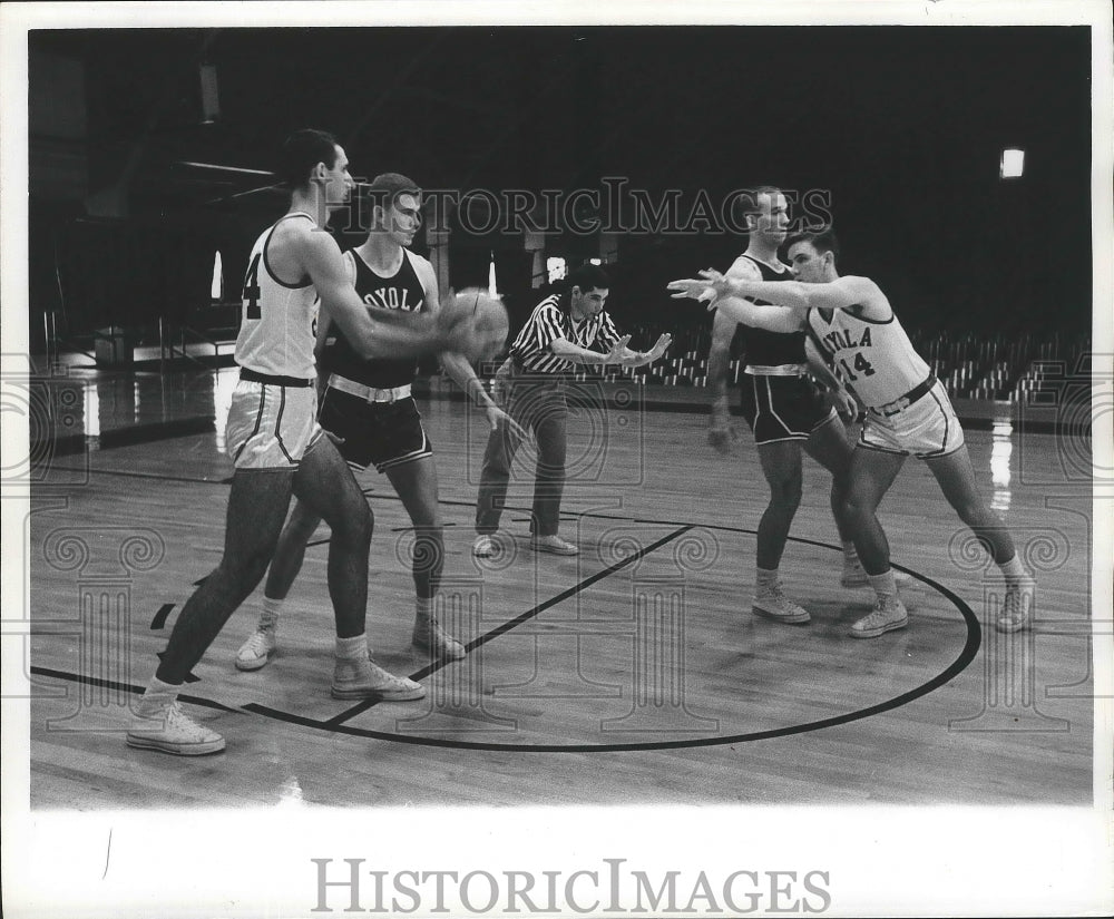 1961 Loyola Basketball Players at Practice - Historic Images