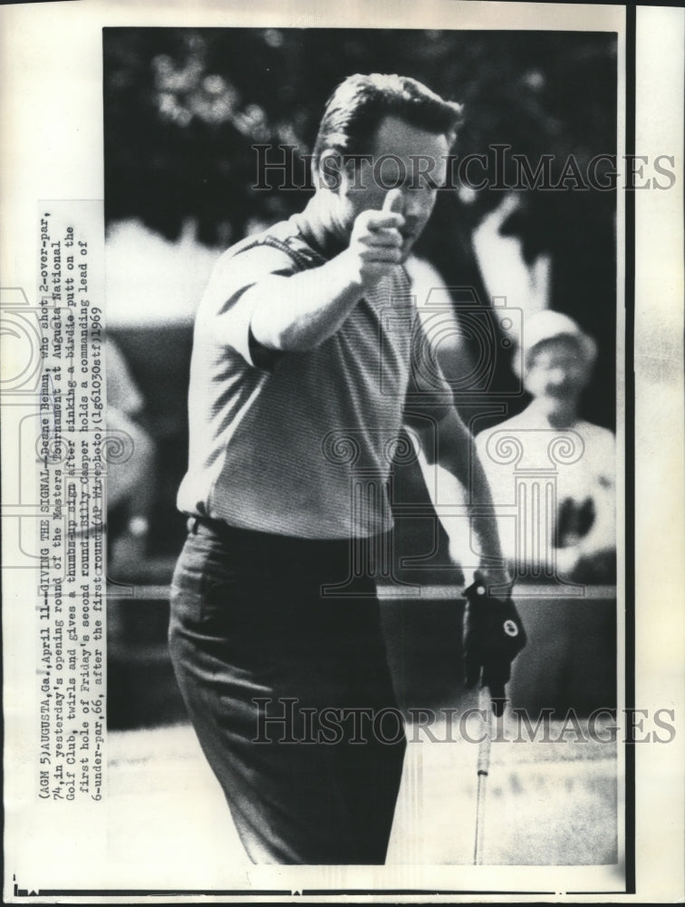 1969 Press Photo Golf - Deane Beman Gives Thumbs Up at the Masters in Augusta - Historic Images