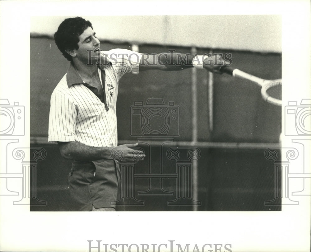 1980 Press Photo Jim Boustany University of Southwestern Louisiana Tennis Player- Historic Images