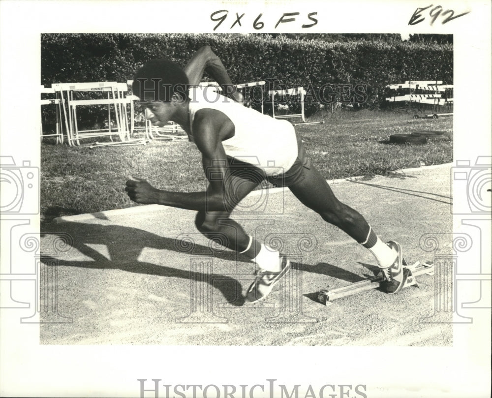 1978 Press Photo Dwayne &#39;Flame&#39; Blackman, St. Martin High School Track Runner - Historic Images