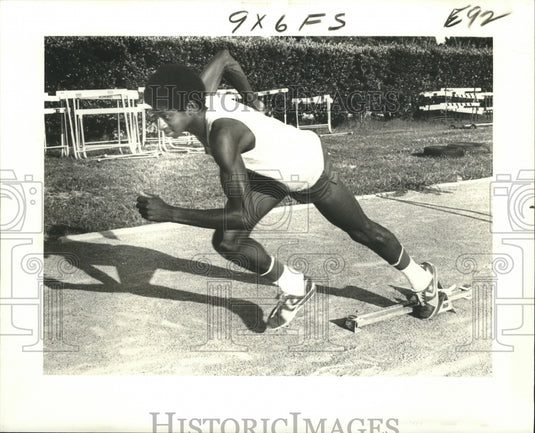 1978 Press Photo Dwayne 'Flame' Blackman, St. Martin High School Track Runner - Historic Images