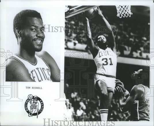 1977 Press Photo Tom Boswell, Boston Celtics Basketball Player at Game - Historic Images