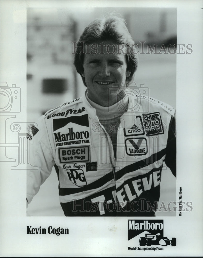 1986 Press Photo Car Racer Kevin Cogan of the Marlboro World Champions ...