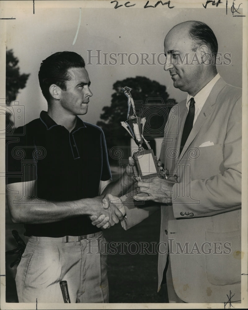 Press Photo Golfer Mickey Cooper with Ernest Carrere Jr. - nos05784- Historic Images