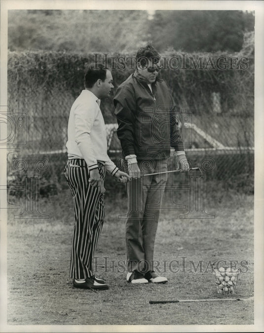 1973 Press Photo Blind Golfer Pat Browne and Helper - nos06097 - Historic Images