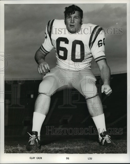 1974 Press Photo Louisiana State University Football Player Clay Cain, OG- Historic Images